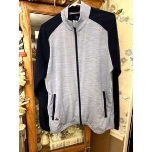 Adidas Golf Jacket Dark Blue On Light‎ Blue Full Zip Woman XL Sporty Windbreaker